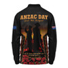 Australia Long Sleeve Polo Shirt Anzac Day Dawn Remembrance Eternal Tribute