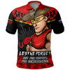 Gold Coast SUNS Polo Shirt ANZAC Day Not For Victory For Remembrance
