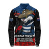 Geelong Cats Long Sleeve Polo Shirt ANZAC Day Not For Victory For Remembrance