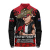 St Kilda Long Sleeve Polo Shirt ANZAC Day Not For Victory For Remembrance