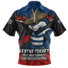 Geelong Cats Zip Polo Shirt ANZAC Day Not For Victory For Remembrance