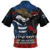 Geelong Cats Zip Polo Shirt ANZAC Day Not For Victory For Remembrance