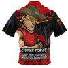 Gold Coast SUNS Zip Polo Shirt ANZAC Day Not For Victory For Remembrance