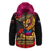Brisbane Lions Hooded Padded Jacket ANZAC Day Not For Victory For Remembrance