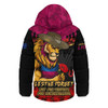 Brisbane Lions Hooded Padded Jacket ANZAC Day Not For Victory For Remembrance