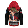 St Kilda Hooded Padded Jacket ANZAC Day Not For Victory For Remembrance