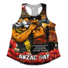 Richmond Women Racerback Singlet Anzac Day Dawn Of Courage Eternal Tribute