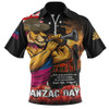 Brisbane Lions Zip Polo Shirt Anzac Day Dawn Of Courage Eternal Tribute