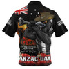 Collingwood Zip Polo Shirt Anzac Day Dawn Of Courage Eternal Tribute