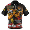Richmond Zip Polo Shirt Anzac Day Dawn Of Courage Eternal Tribute