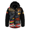 Adelaide Crows Hooded Padded Jacket Anzac Day Dawn Of Courage Eternal Tribute