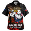 Sydney Roosters Hawaiian Shirt Anzac Day Rising Dawn Ceremony Lest We Forget Courage