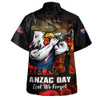 Sydney Roosters Hawaiian Shirt Anzac Day Rising Dawn Ceremony Lest We Forget Courage