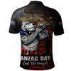 Canterbury-Bankstown Bulldogs Polo Shirt Anzac Day Rising Dawn Ceremony Lest We Forget Courage