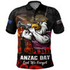 Manly Warringah Sea Eagles Polo Shirt Anzac Day Rising Dawn Ceremony Lest We Forget Courage