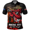 St. George Illawarra Dragons Polo Shirt Anzac Day Rising Dawn Ceremony Lest We Forget Courage
