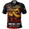 Brisbane Broncos Polo Shirt Anzac Day Rising Dawn Ceremony Lest We Forget Courage