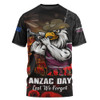 Manly Warringah Sea Eagles T-Shirt Anzac Day Rising Dawn Ceremony Lest We Forget Courage