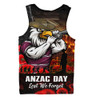 Manly Warringah Sea Eagles Men Singlet Anzac Day Rising Dawn Ceremony Lest We Forget Courage