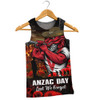St. George Illawarra Dragons Men Singlet Anzac Day Rising Dawn Ceremony Lest We Forget Courage