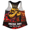 Brisbane Broncos Women Racerback Singlet Anzac Day Rising Dawn Ceremony Lest We Forget Courage