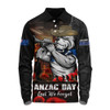 Canterbury-Bankstown Bulldogs Long Sleeve Polo Shirt Anzac Day Rising Dawn Ceremony Lest We Forget Courage