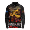Brisbane Broncos Long Sleeve Polo Shirt Anzac Day Rising Dawn Ceremony Lest We Forget Courage