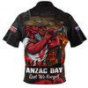 St. George Illawarra Dragons Zip Polo Shirt Anzac Day Rising Dawn Ceremony Lest We Forget Courage