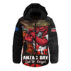 St. George Illawarra Dragons Hooded Padded Jacket Anzac Day Rising Dawn Ceremony Lest We Forget Courage
