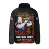 Sydney Roosters Padded Jacket Anzac Day Rising Dawn Ceremony Lest We Forget Courage