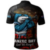 Cronulla-Sutherland Sharks Polo Shirt Anzac Day Rising Dawn Ceremony Lest We Forget Courage