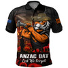 Wests Tigers Polo Shirt Anzac Day Rising Dawn Ceremony Lest We Forget Courage