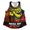 Parramatta Eels Women Racerback Singlet Anzac Day Rising Dawn Ceremony Lest We Forget Courage