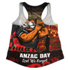 Wests Tigers Women Racerback Singlet Anzac Day Rising Dawn Ceremony Lest We Forget Courage