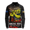 Parramatta Eels Long Sleeve Polo Shirt Anzac Day Rising Dawn Ceremony Lest We Forget Courage