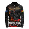 Penrith Panthers Long Sleeve Polo Shirt Anzac Day Rising Dawn Ceremony Lest We Forget Courage