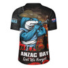 Cronulla-Sutherland Sharks Rugby Jersey Anzac Day Rising Dawn Ceremony Lest We Forget Courage