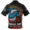 Cronulla-Sutherland Sharks Zip Polo Shirt Anzac Day Rising Dawn Ceremony Lest We Forget Courage