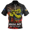 Parramatta Eels Zip Polo Shirt Anzac Day Rising Dawn Ceremony Lest We Forget Courage