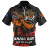 Wests Tigers Zip Polo Shirt Anzac Day Rising Dawn Ceremony Lest We Forget Courage