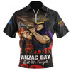 Melbourne Storm Zip Polo Shirt Anzac Day Rising Dawn Ceremony Lest We Forget Courage