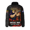 Melbourne Storm Padded Jacket Anzac Day Rising Dawn Ceremony Lest We Forget Courage