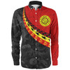 Custom Indigenous Australian Aboriginal Long Sleeve Shirt Aboriginal Dreamtime Kangaroo Path