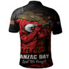 Redcliffe Dolphins Polo Shirt Anzac Day Rising Dawn Ceremony Lest We Forget Courage
