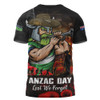 Canberra Raiders T-Shirt Anzac Day Rising Dawn Ceremony Lest We Forget Courage