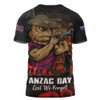 Queensland Maroons T-Shirt Anzac Day Rising Dawn Ceremony Lest We Forget Courage