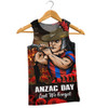 Newcastle Knights Men Singlet Anzac Day Rising Dawn Ceremony Lest We Forget Courage