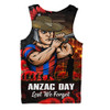 Newcastle Knights Men Singlet Anzac Day Rising Dawn Ceremony Lest We Forget Courage