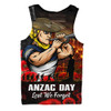 North Queensland Cowboys Men Singlet Anzac Day Rising Dawn Ceremony Lest We Forget Courage