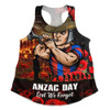 Newcastle Knights Women Racerback Singlet Anzac Day Rising Dawn Ceremony Lest We Forget Courage